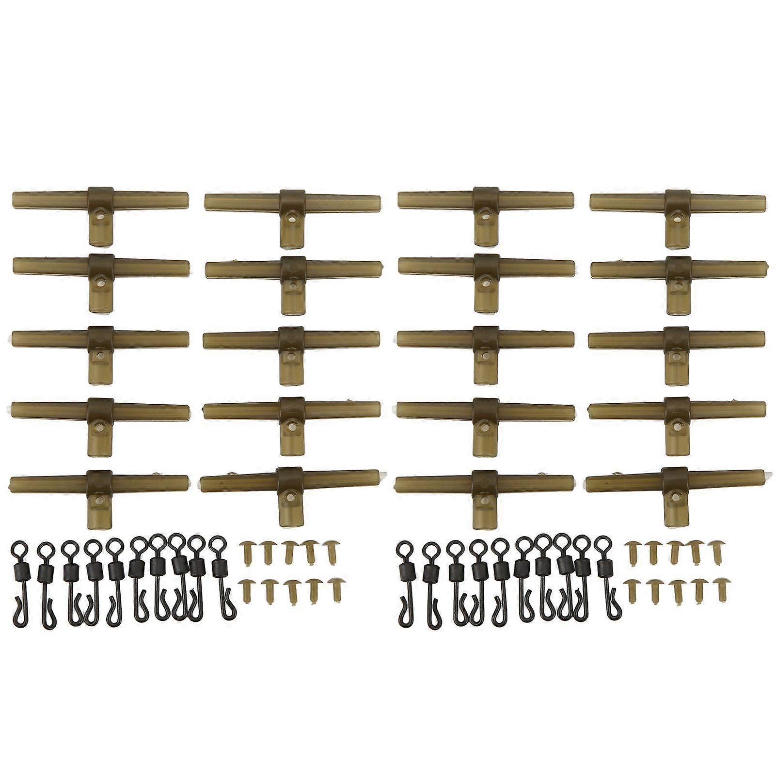 20set Anti Tangle Sleeves Side Bends Kit Durable Swivels Carp Fishing Accessories Kit