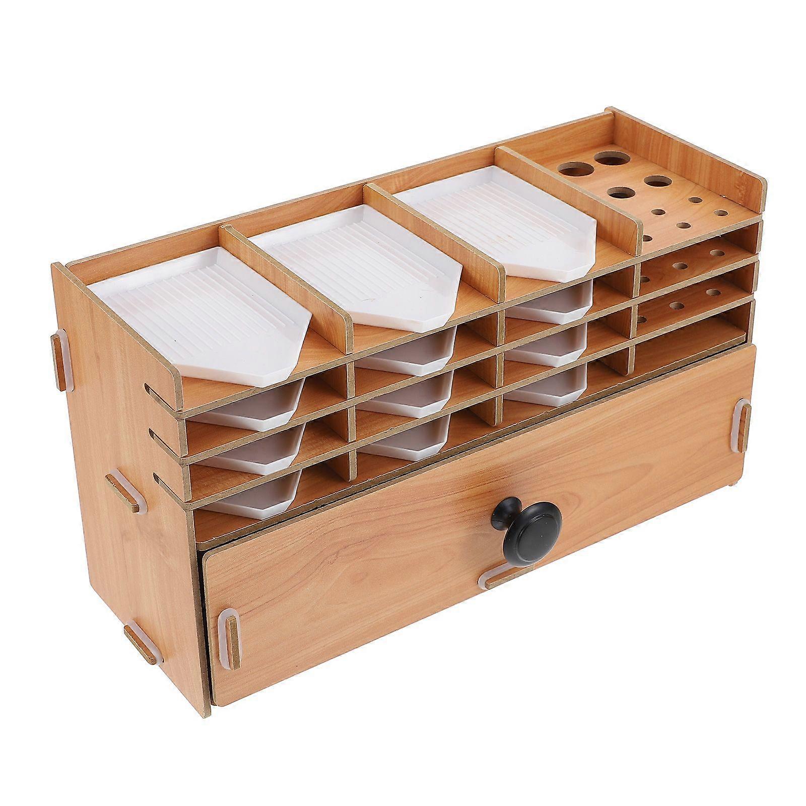 1 Set Diamond Drawing Storage Drawer DIY Multi-layers Wood Drawer Storage Boxes