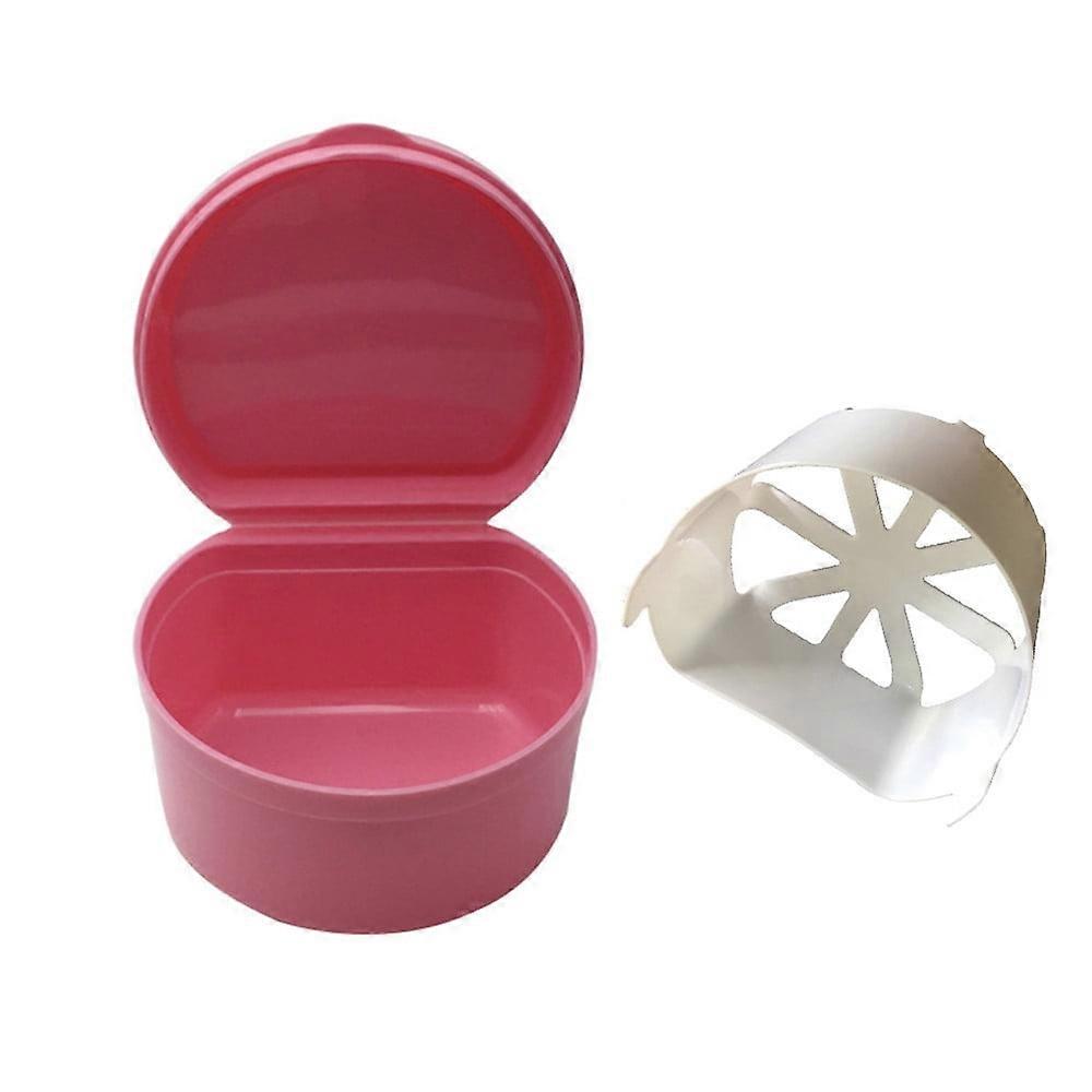 WSBDENLK Denture Bath Appliance Case with Rinsing Basket & Hanging Net, Washable Storage Container for Cleaning, compatible with all false teeth