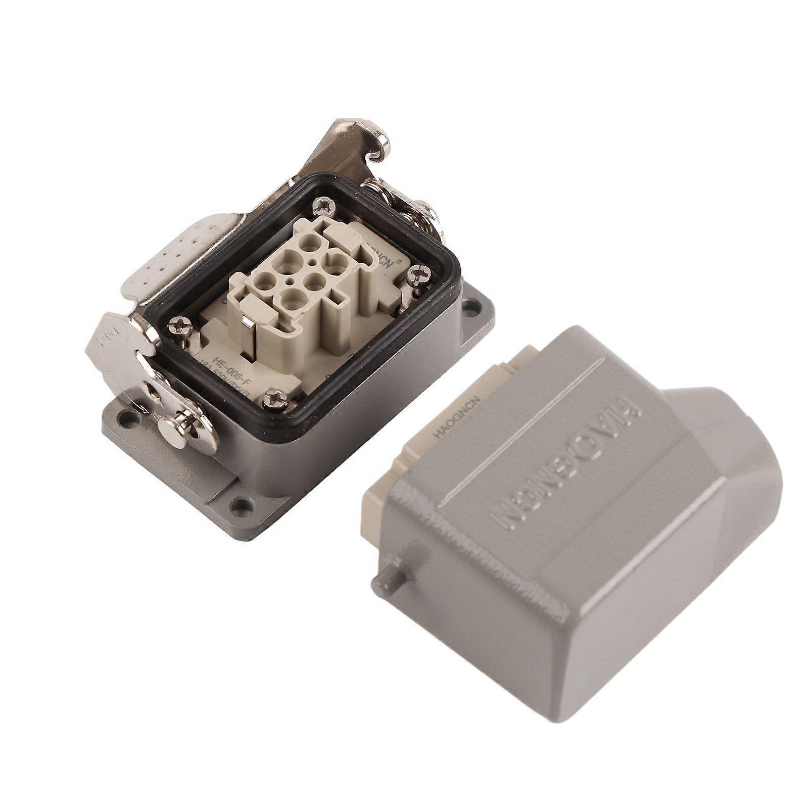 Heavy Duty Connector Industrial Aviation Plug 6 Core Sided Out Medium Low Voltage Equipment