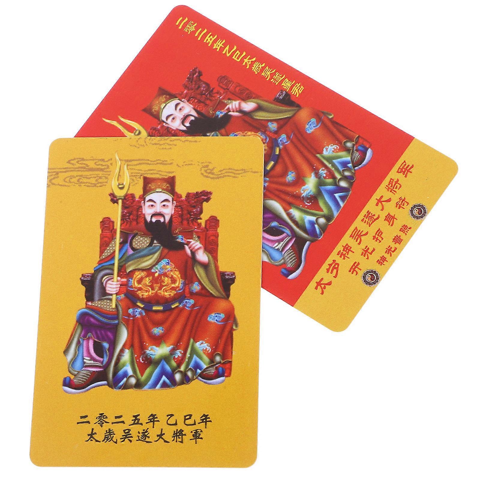 Religious Amulet Taisui Card for Protection 2Pcs with Unique Design