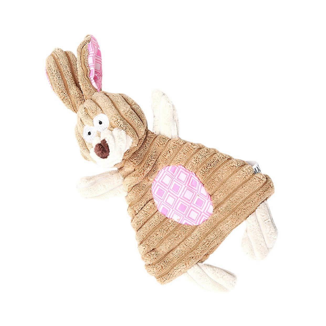 Bite Resistant Plush Molar For Dogs Sound Making Cartoon Animal Design Educational Chew Toy Pink