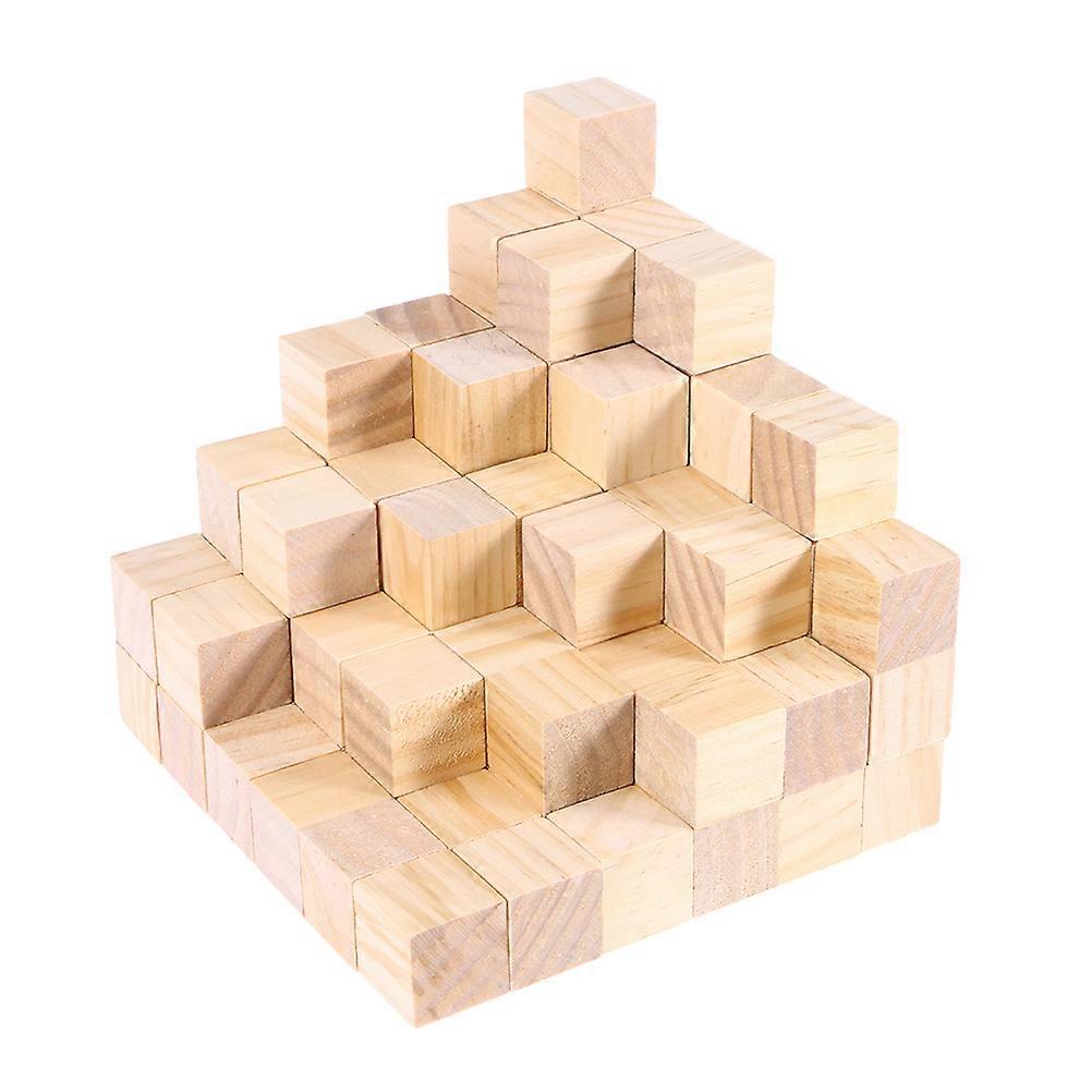 Square Wood Pieces Wooden Block Material for DIY 100Pcs Craft Work