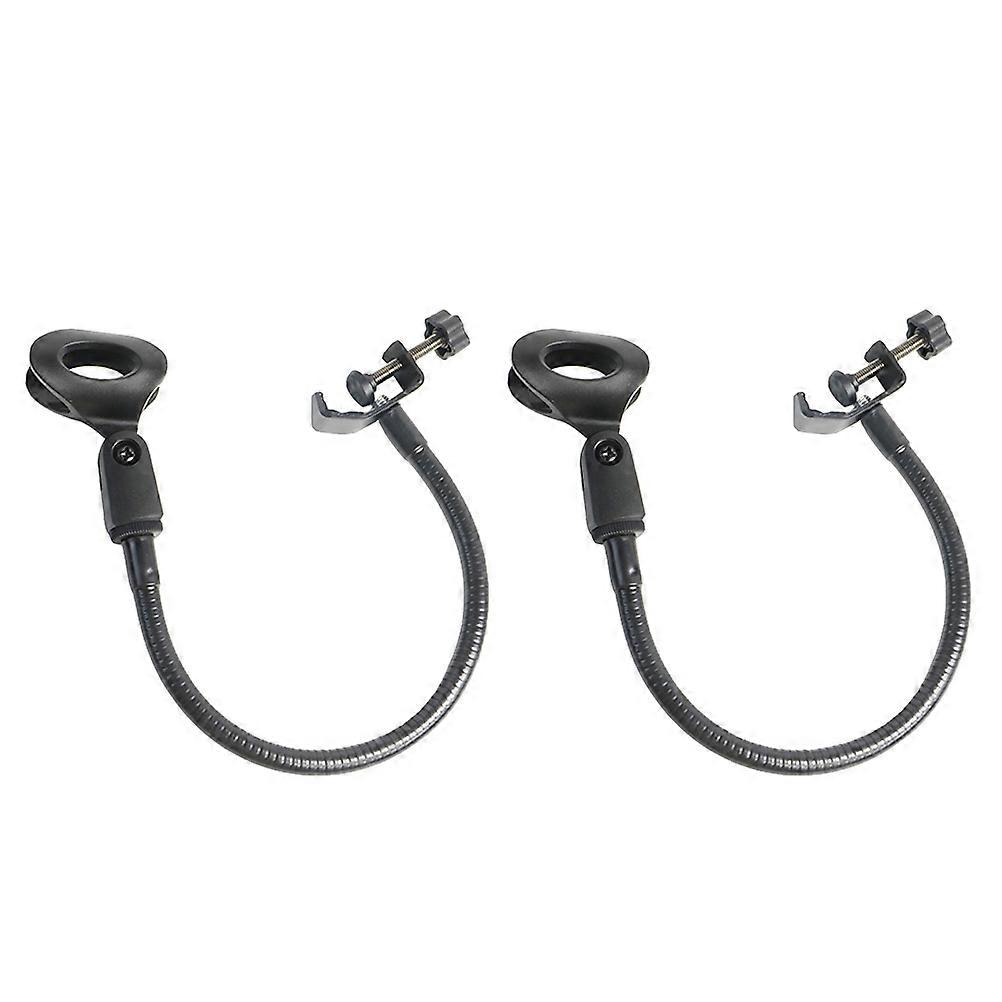 C-Type Microphone Storage Rack for Online Meeting 2Pcs Black Microphone Holders