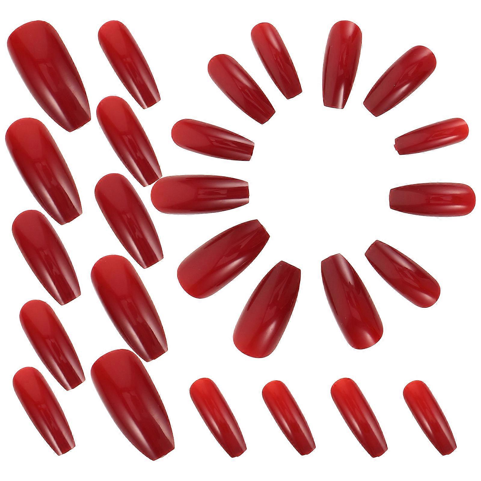 Replaceable Press on Nail Tips for Women 1Set Red Manicure Nail Extension Tips