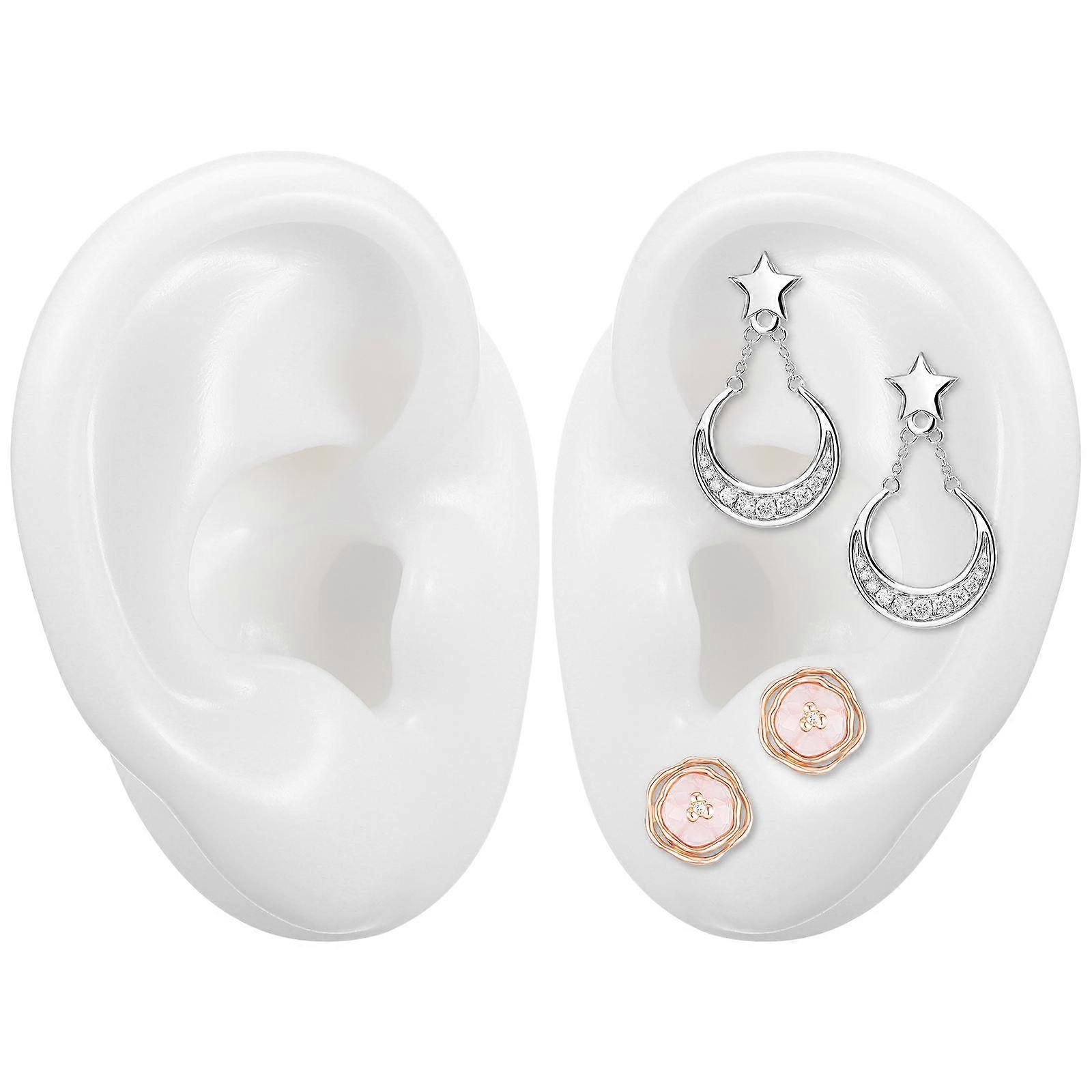 Silicone Ear Model For Shop Window Displays 8 Pairs Lifelike Ear Shape Medical Training Jewelry Store Display Practice Piercing