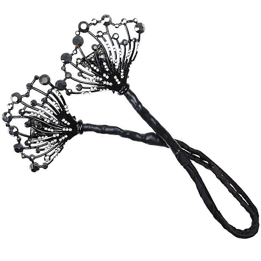 Hair Bun Maker with Rhinestones for Elegant Hair Styling 2Pcs Set