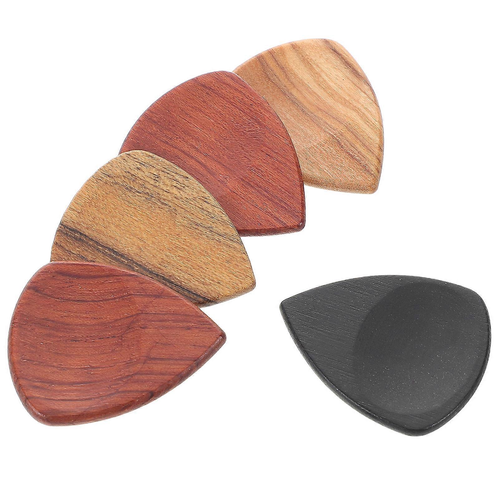 Wooden Guitar Picks 10 Pcs Thumb Groove Sound Enhancement Assorted Color For Acoustic Guitar Practice