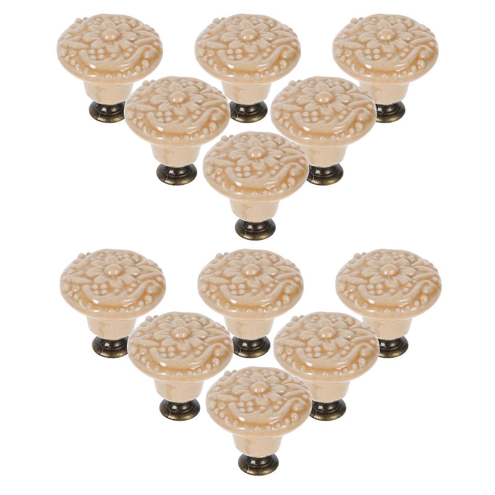 Floral Ceramic Drawer Handles for Wardrobe Door Pulls 60Pcs Pack
