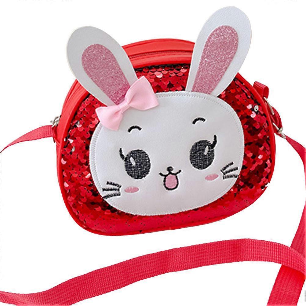 3Pcs Toddler Single Shoulder Bag Rabbit Decoration Bag for Shopping Red Simple Style Compact