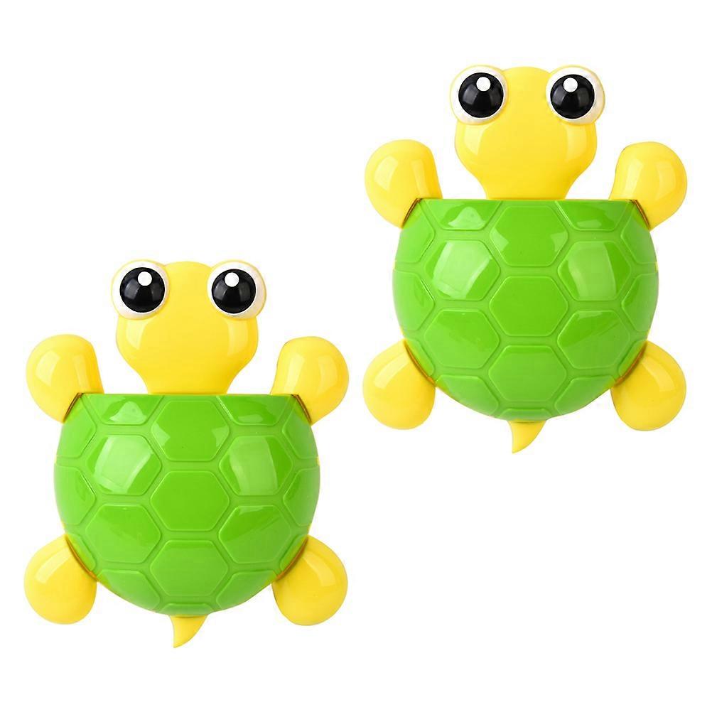 Green Toothbrush Holder Wall Rack for Toothpaste Storage 4Pcs Suction Cup