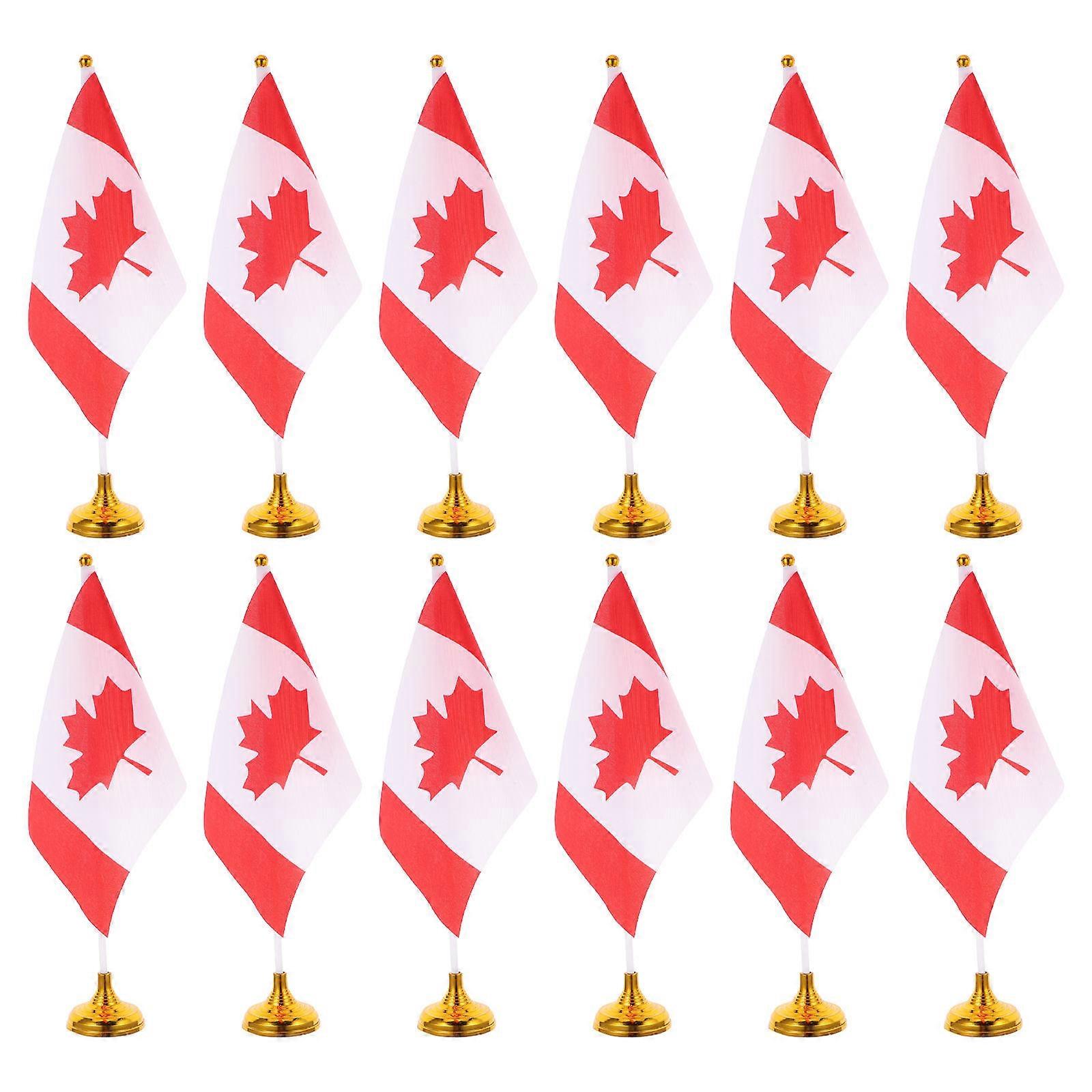 Canada Stick Flag Mini Hand Flags for Decor with 60Pcs Set