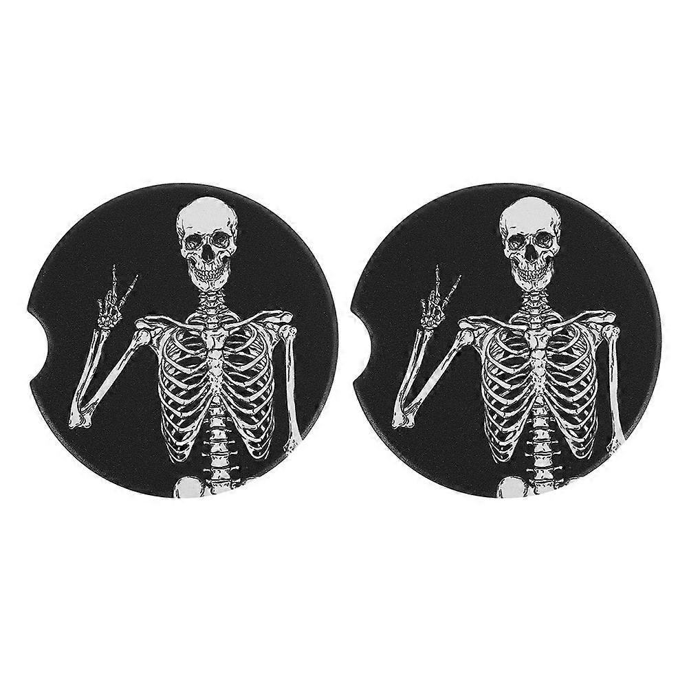 Skeleton Pattern Cup Coasters Wear-Resistant Cup Pads 4Pcs Pack