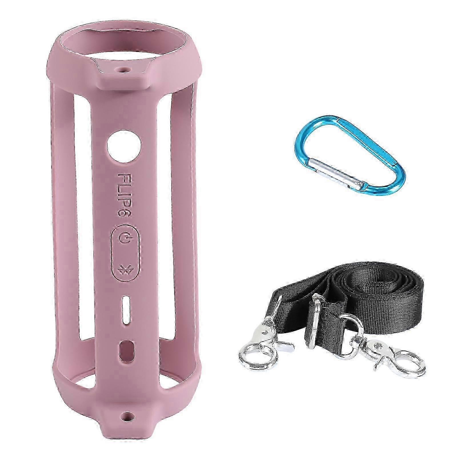 Silicone Protective Cover forJBL Flip 6 Speaker Travel for Case Classic Style Cases with Shoulder Strap Hook grey