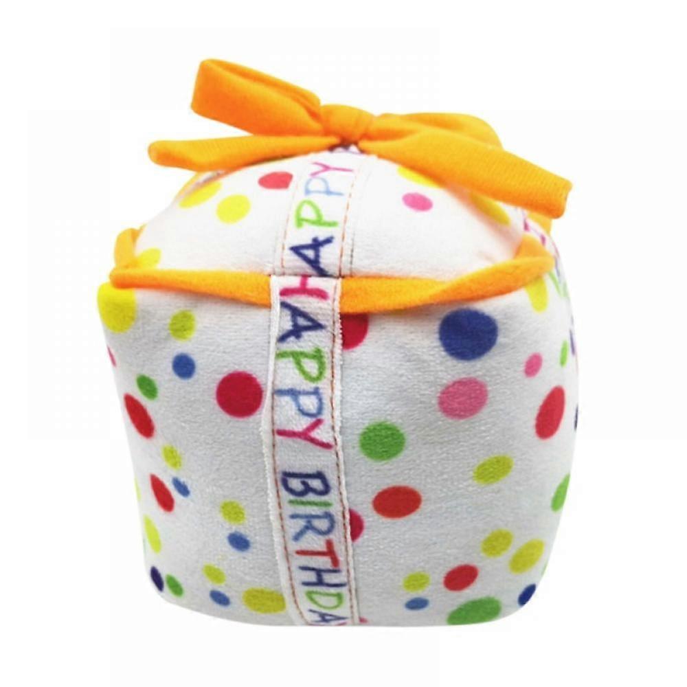 Topumt Pet Dog Cat Cute Plush Birthday Cake Doll Bite-resistant Play Squeaky Chew Interactive Toy