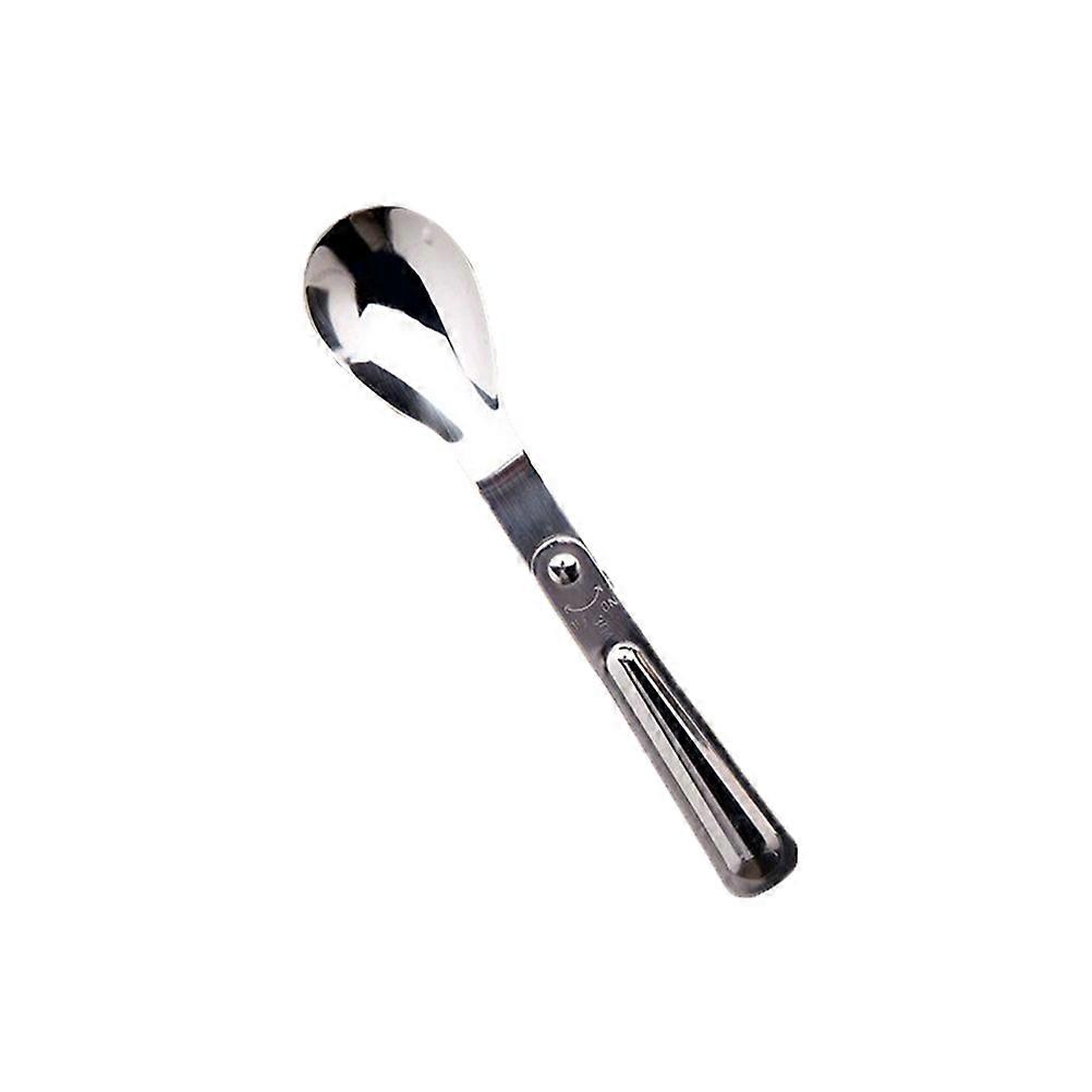 Folding Stainless Steel Spoon for Eating Use 10Pcs Silver Creative Spoon