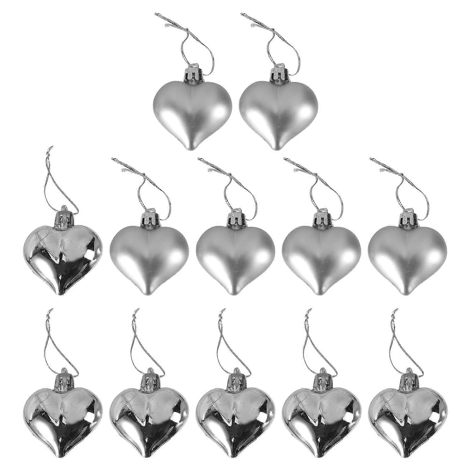 Christmas Tree Hanging Balls Heart Shape Pendant for 24Pcs Decoration