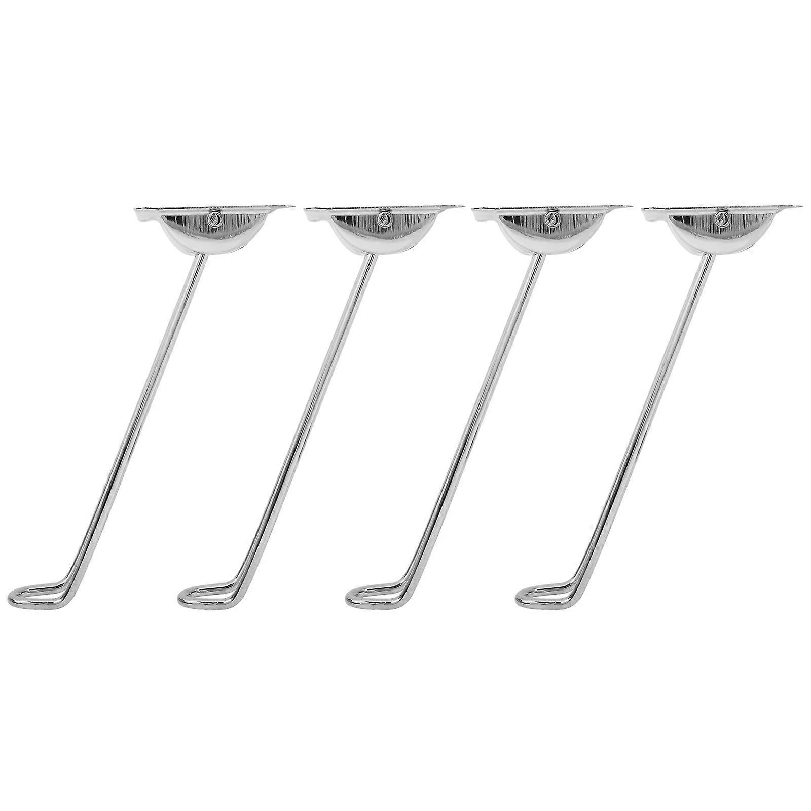 Iron Table Legs Folding Replacement Legs for Table 8Pcs Silver Set