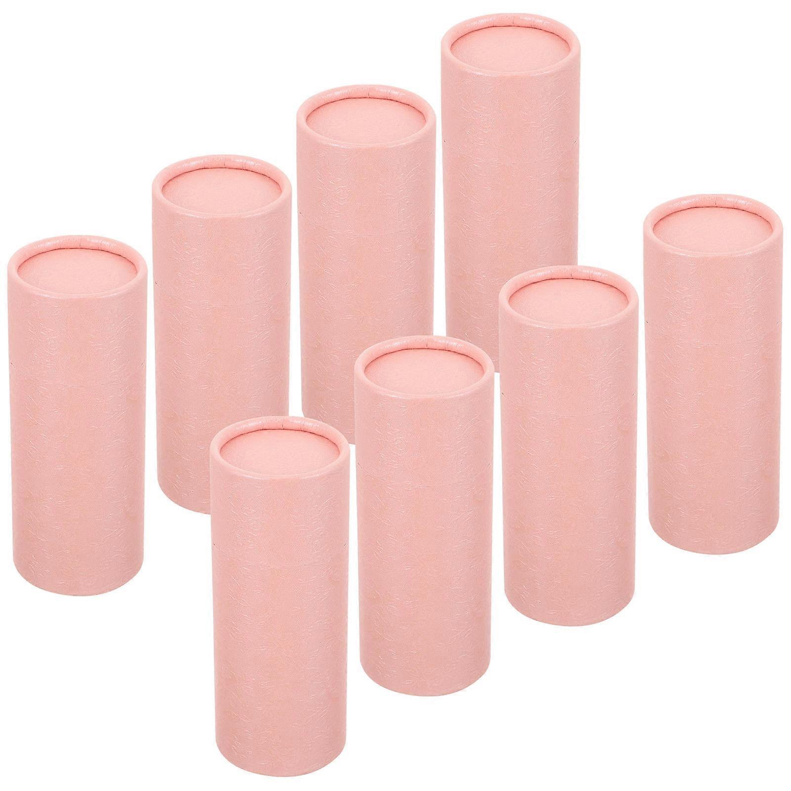 Aromatherapy Essential Oils Storage Box 10Pcs Cylindrical Pink Paper Jar With Lid For Everyday Use And Gifting