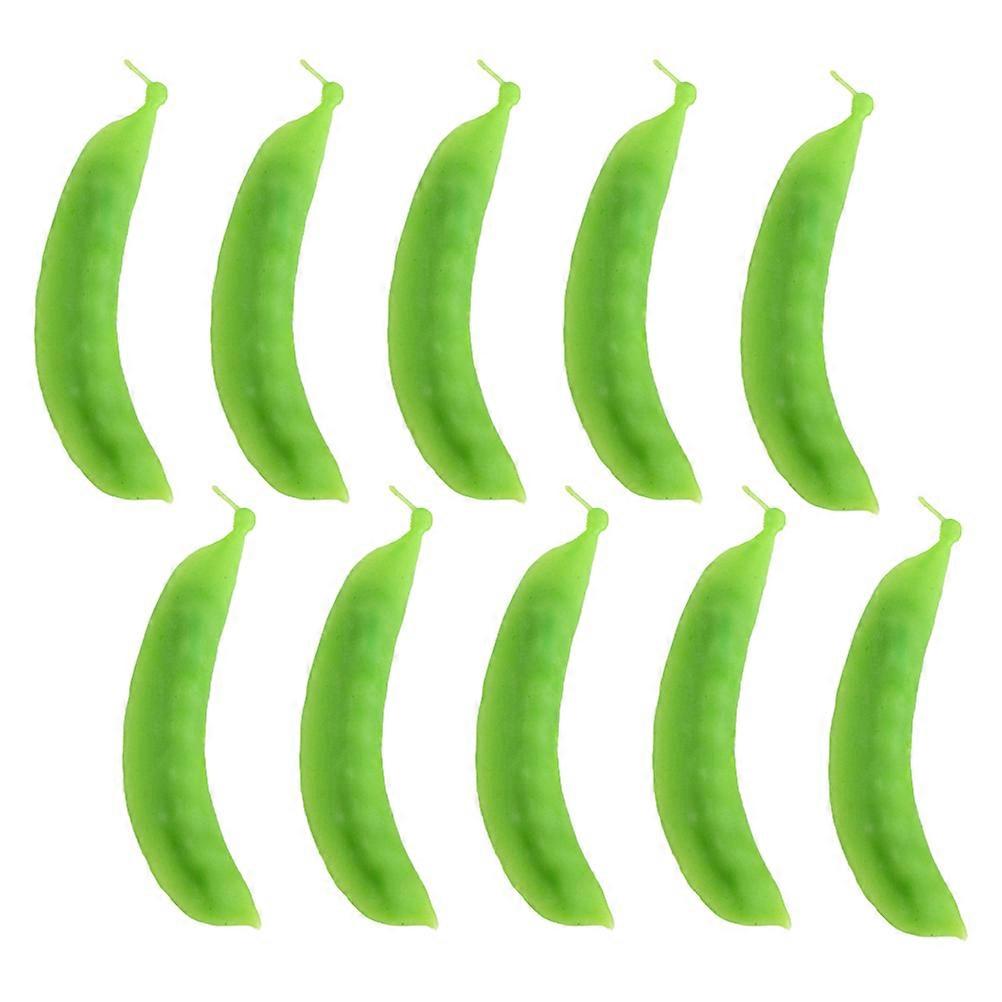 Lifelike Snow Bean Artificial Vegetable Models for Shooting 10Pcs Green