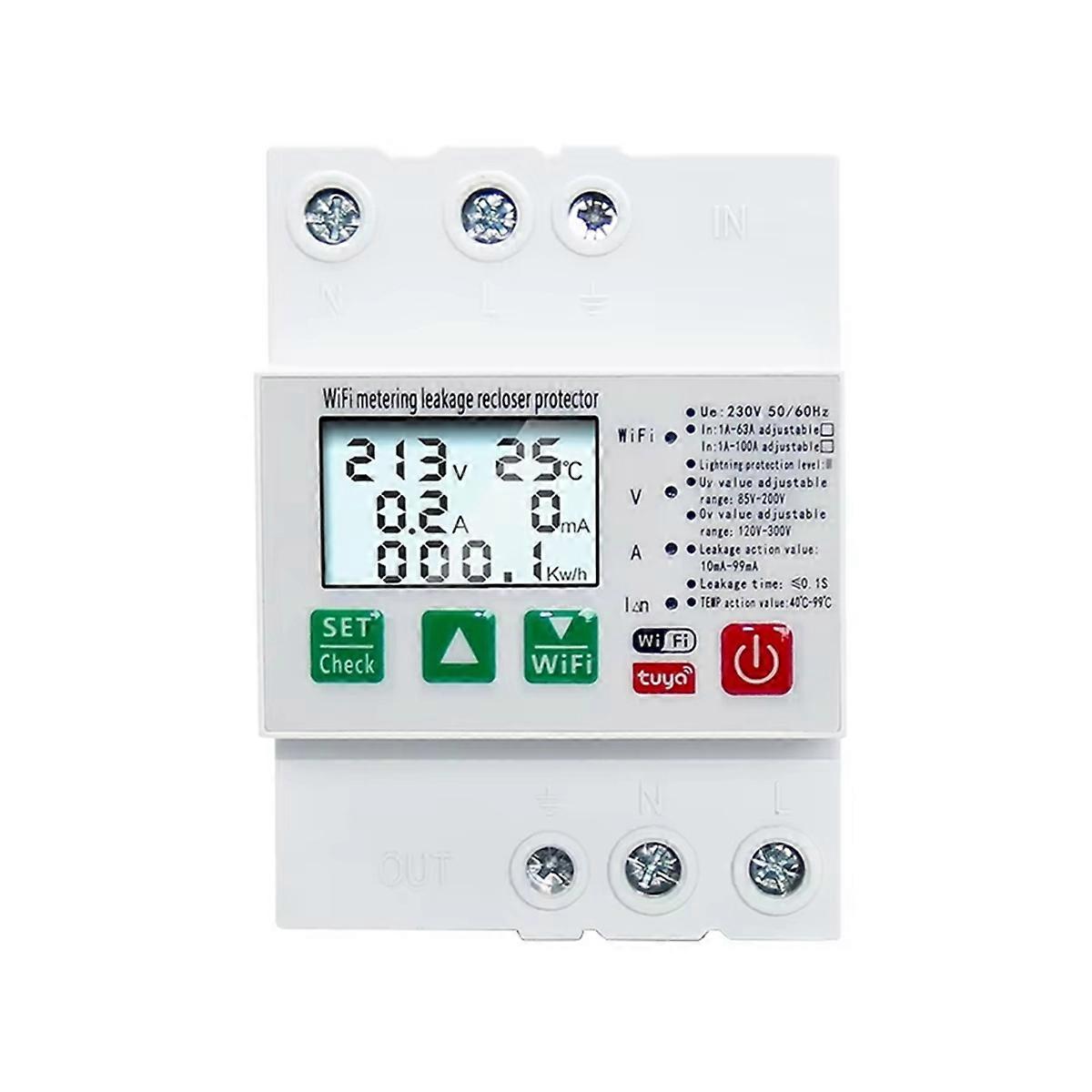 Smart WiFi Circuit Breaker over Under Voltage Leakage Protector
