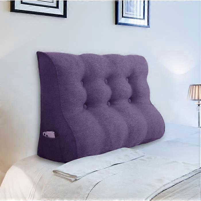 VERCART Coussin de lecture, coussin de tête de lit, coussin de coin, coussin de soutien dorsal, lin violet 100CM