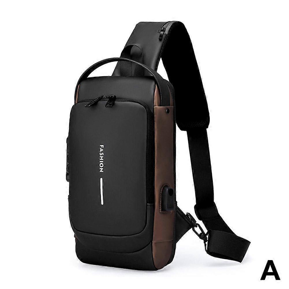 Polyester Anti-Theft Shoulder Bag with Password Lock Large Capacity Crossbody Purse for Daily Essentials