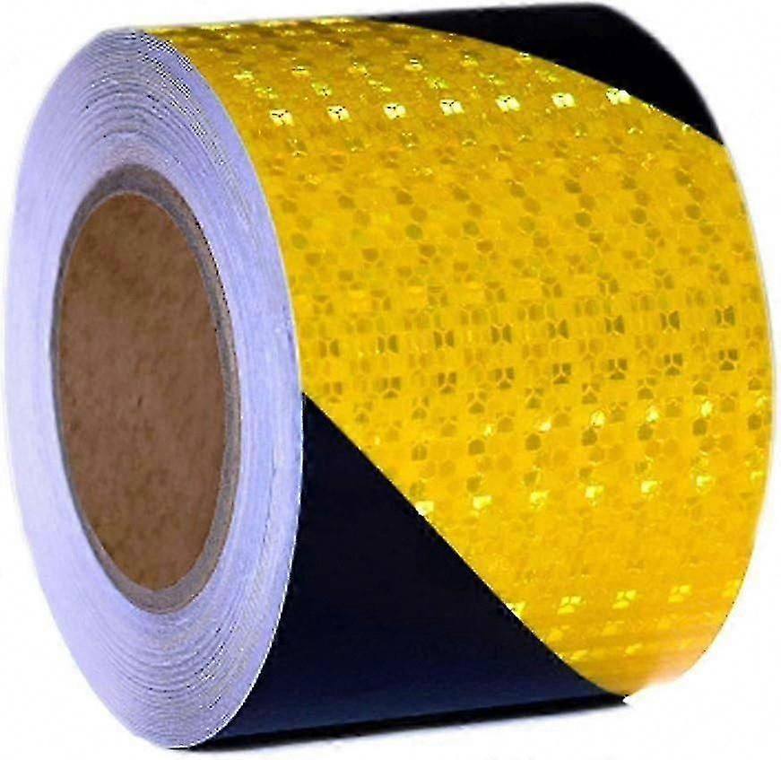 Yellow Black Self-Adhesive Reflective Warning Tape for Car Floor Marking