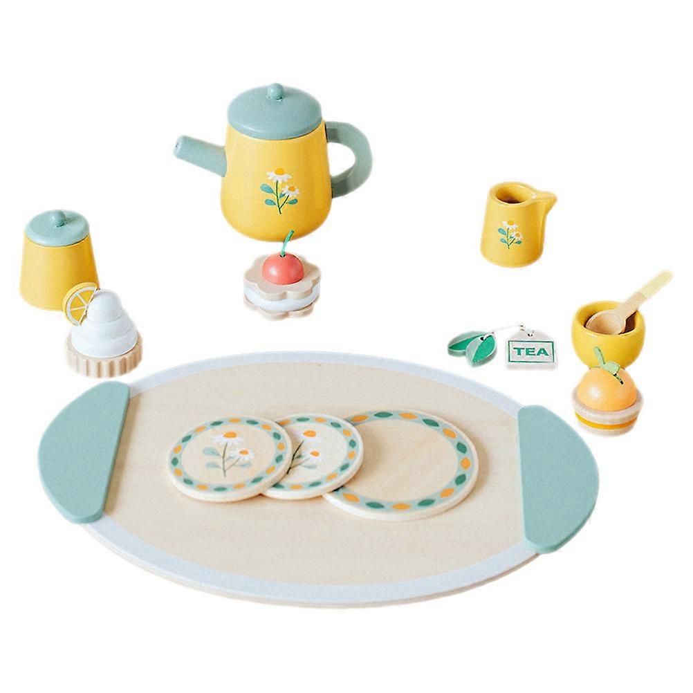 Hand-Eye Coordination Toddler Wooden Tea Set Kitchen Set For Kids Assorted Color 1 Set