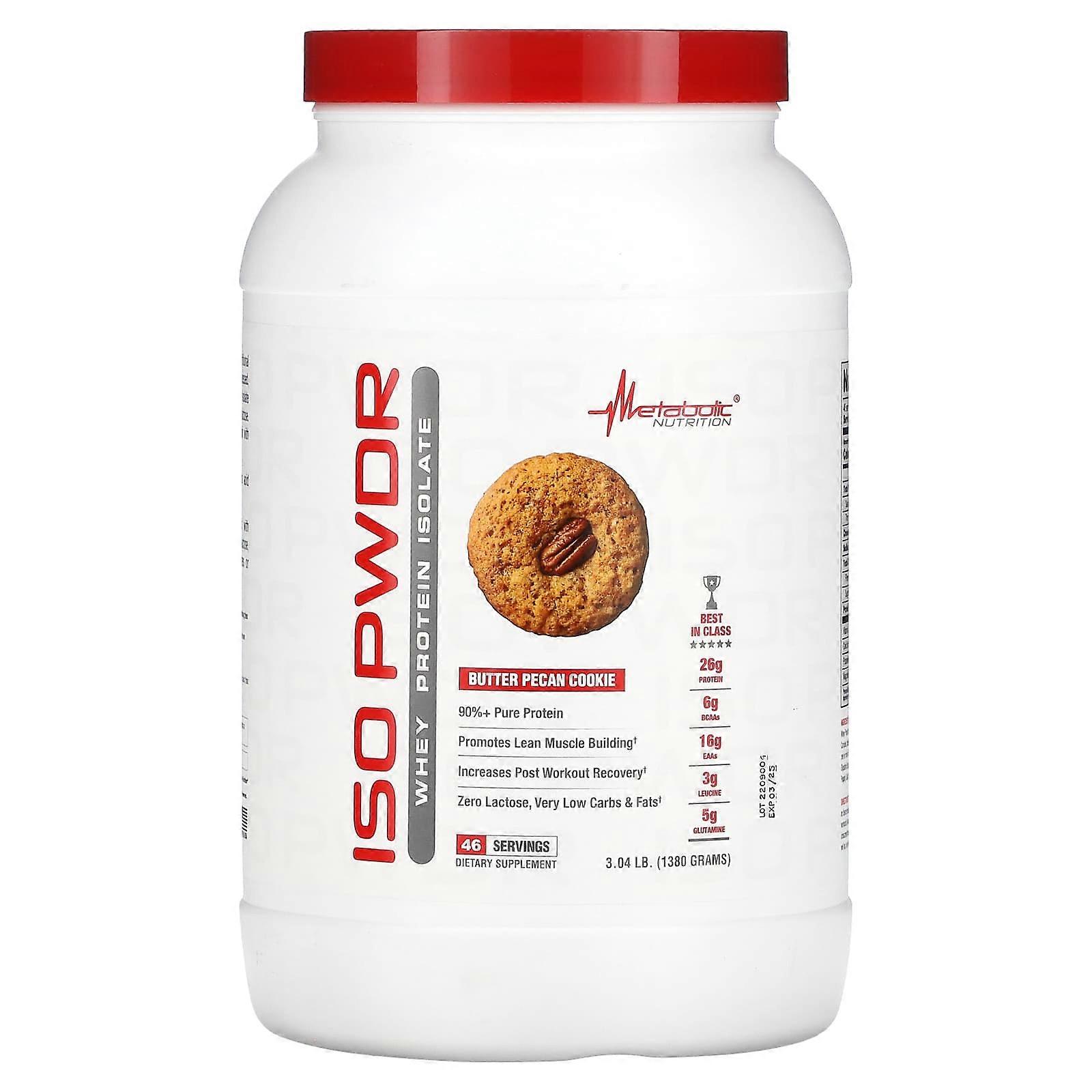 ISOpwdr, Whey Protein Isolate, Butter Pecan Cookie, 3.04 lb (1,380 g)