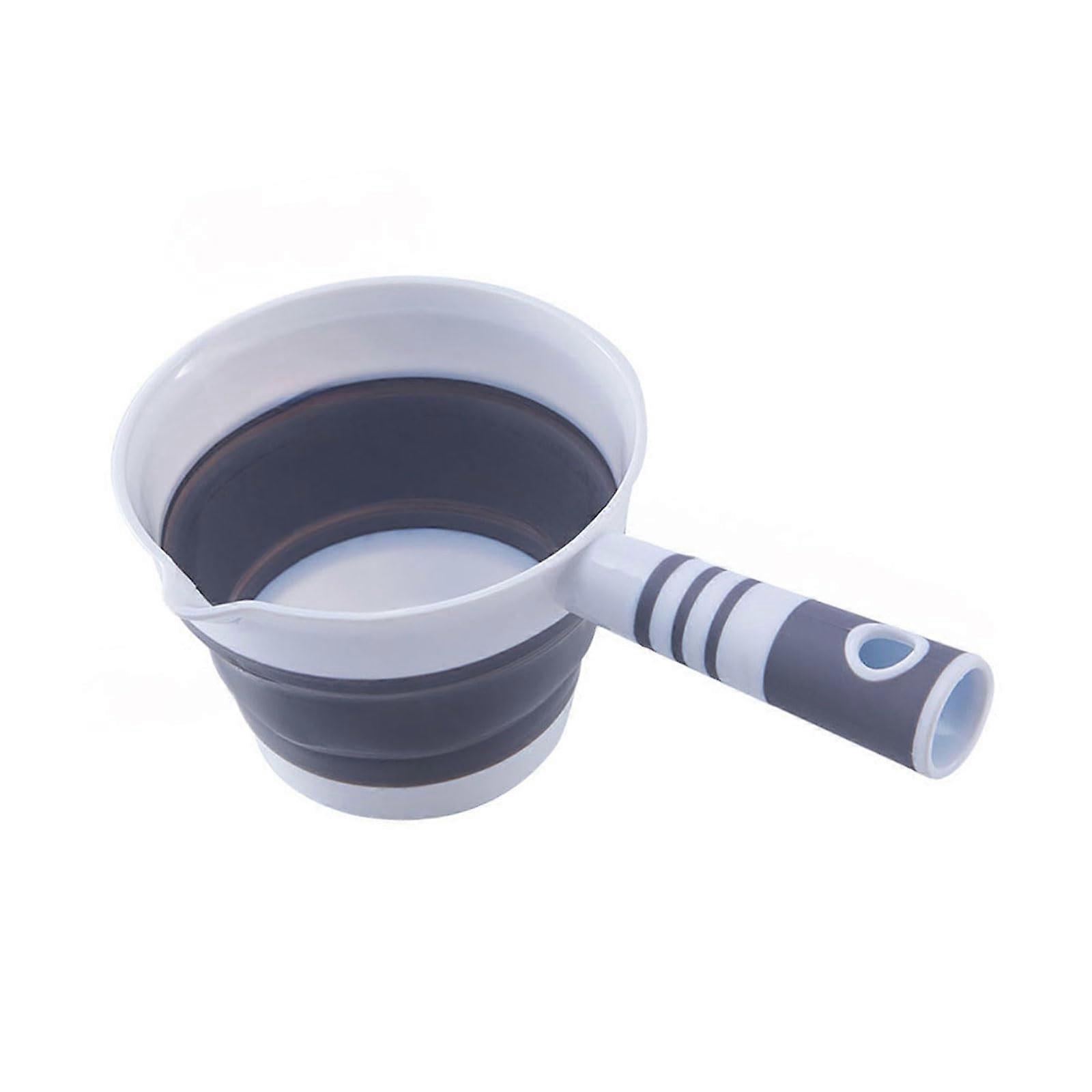 Retractable Water Ladle For Child Bathing & Household Use FoodGrade Material Foldable SpaceSaving Gray