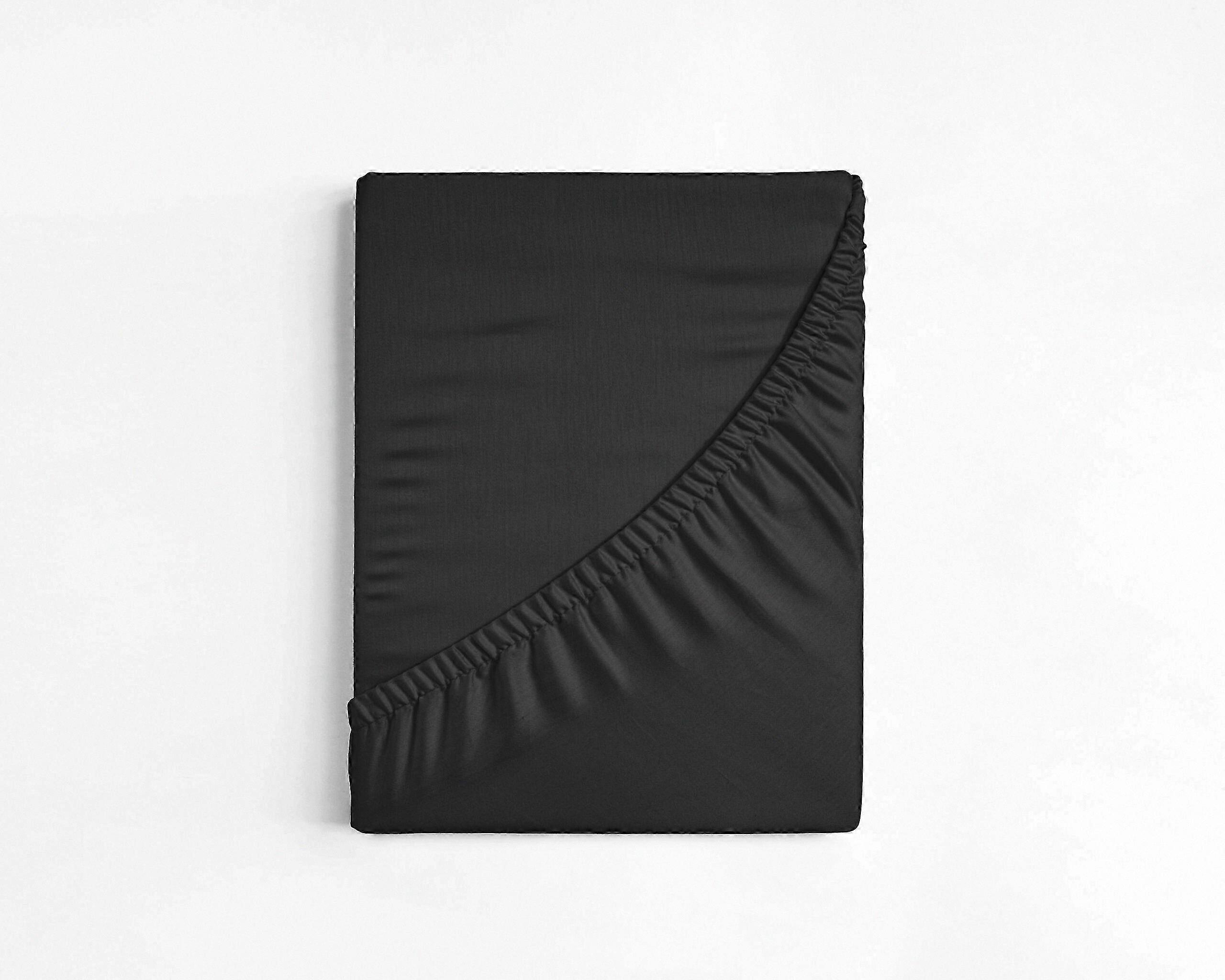 Funda de colchón de algodón negra 160 x 200 cm