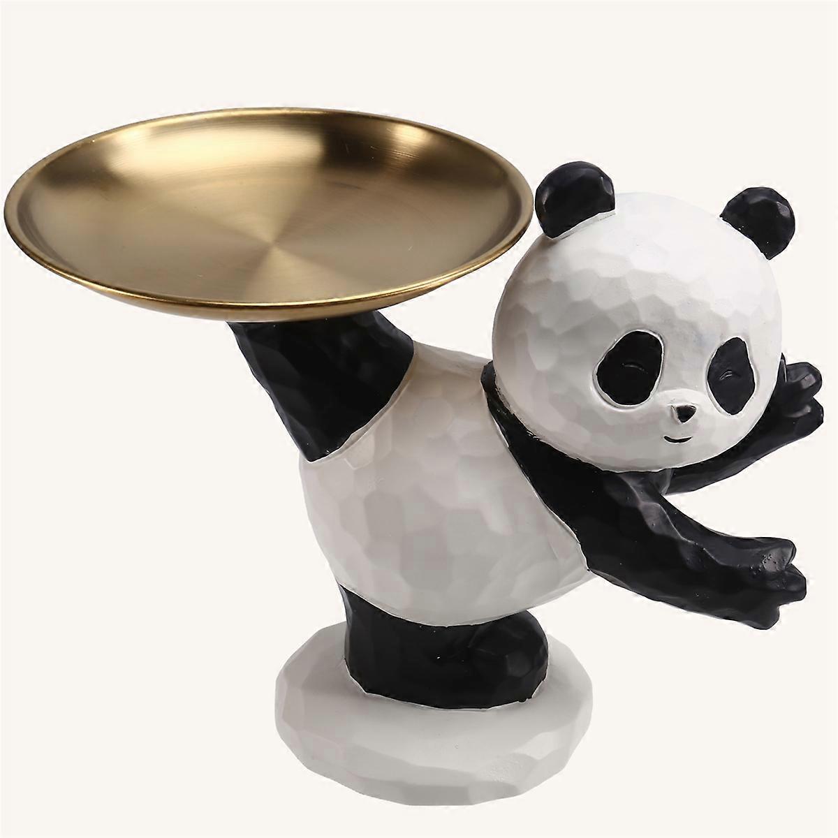 Panda Sculpture Storage Tray Decorative Animal Model B