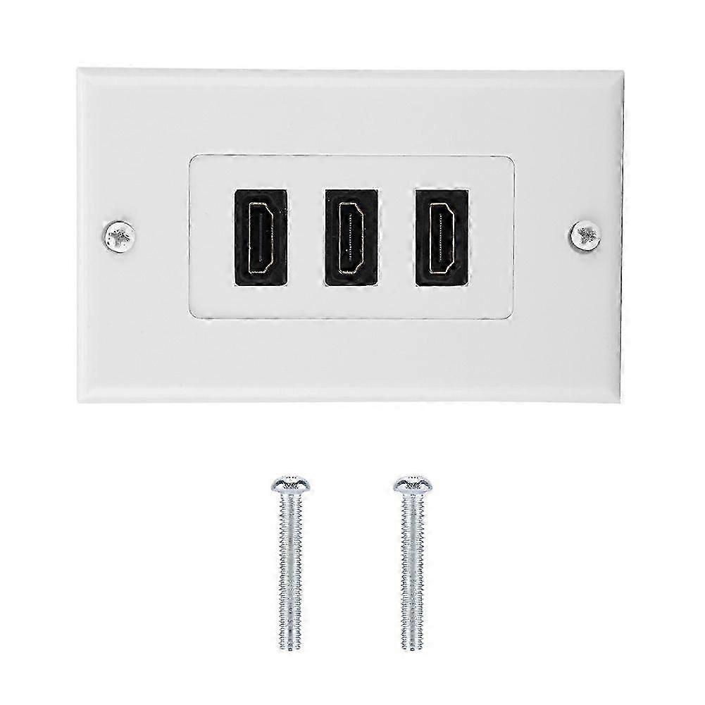 3-port HDMI HD Video Panel Socket USB Hub Adapter Wall Socket