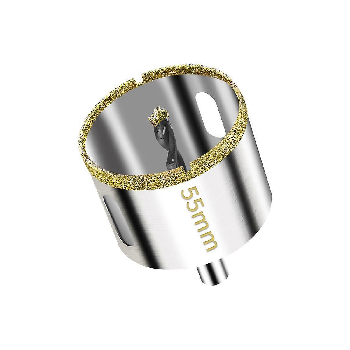 55mm Diamond Hole Saw with Centering Guide Drill Bit, Tile Hole Saw with Diamond Coating, Diamond Core Drill Bit for Glass, Tile, Ceramic, Marble