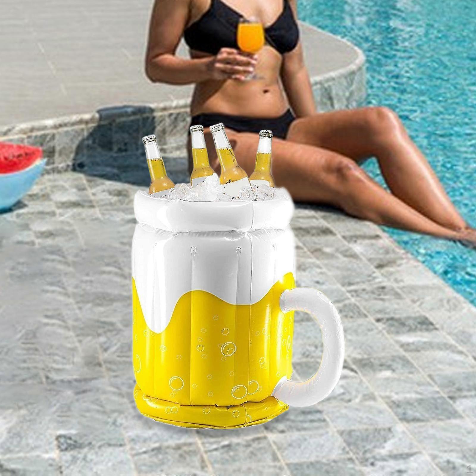 Inflatable Cooler Ice Bucket Portable Holder with Air Pump Creative Cold Drink Container for