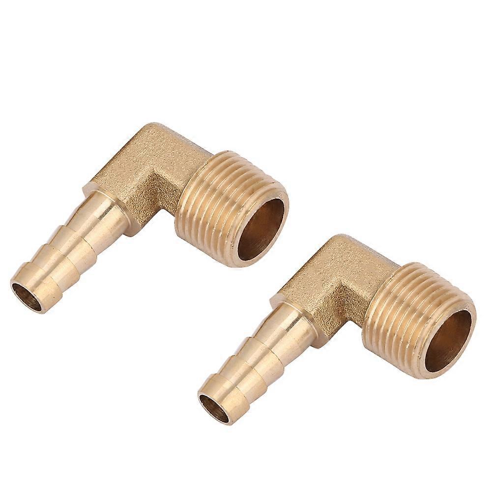 2pc/set G3/8 Male Thread Brass Elbow Hose Barb Coupling Connector Joint Adapter Fitting(8mm)