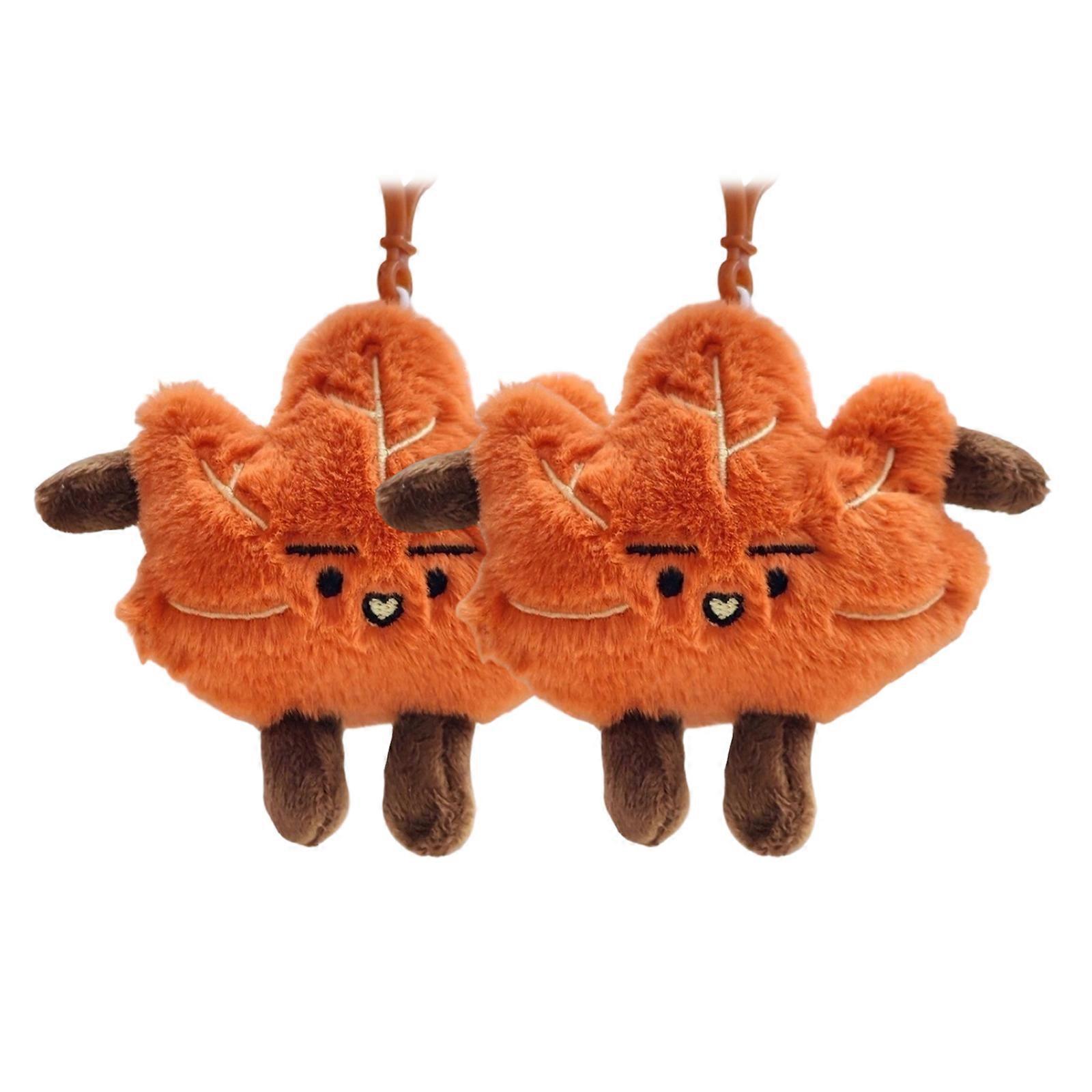 Maple Leaf Keychain Creative Nanjing Design Plush Key Ring Adorable Bag Accessory Gift For Friend Collection Multicolor