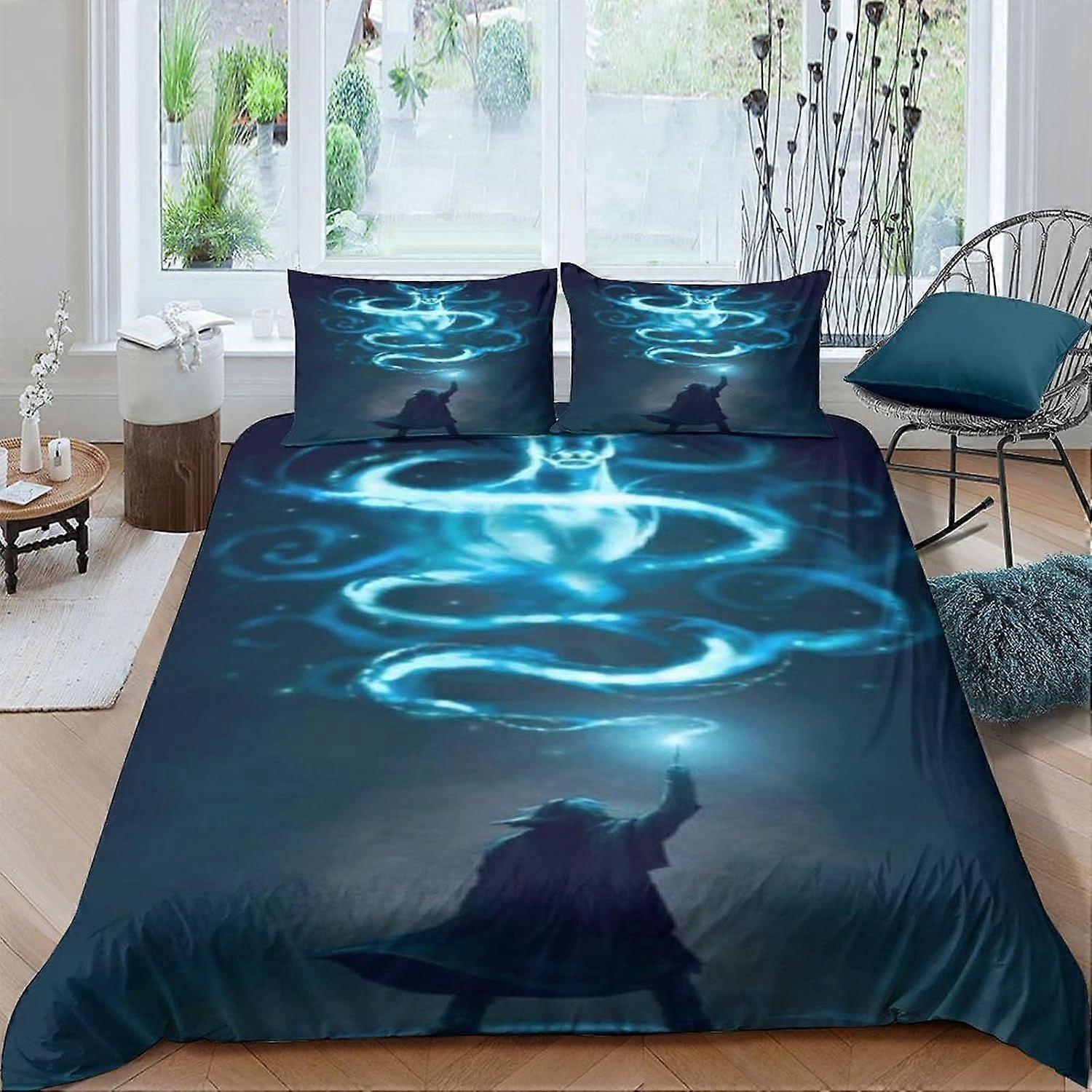 Magic Style 3D Digital Print deer Bedding Sets deer Print Duvet Cover Sets Soft Microfiber 3Pcs Quilt Cover with Zipper Closure