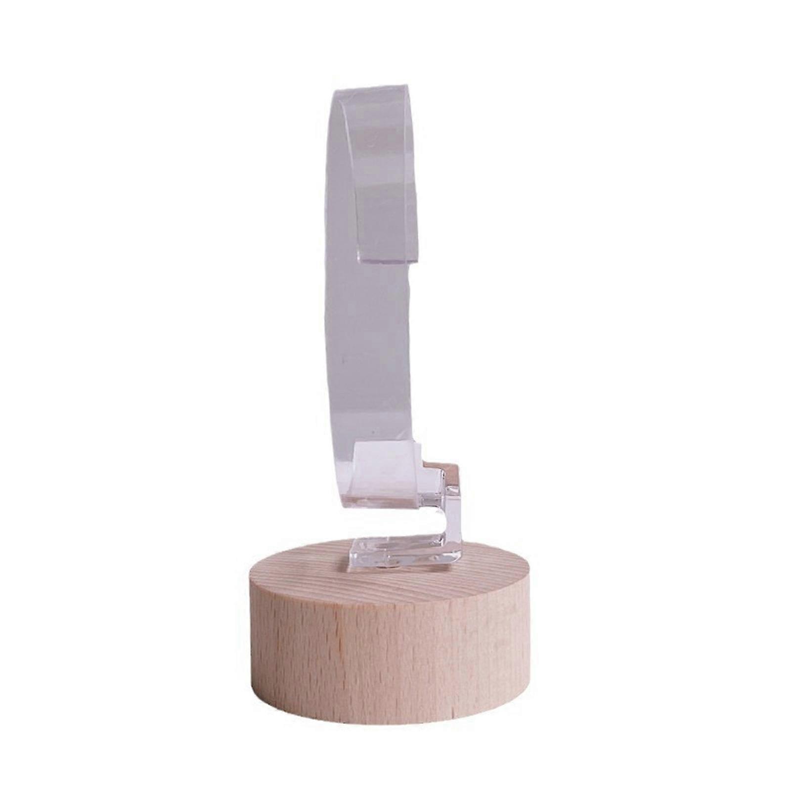 Modern Wood Watch Showcase Display Stand with C Shape Design For Men Women Timepiece Presentation Commercial Use  transparent