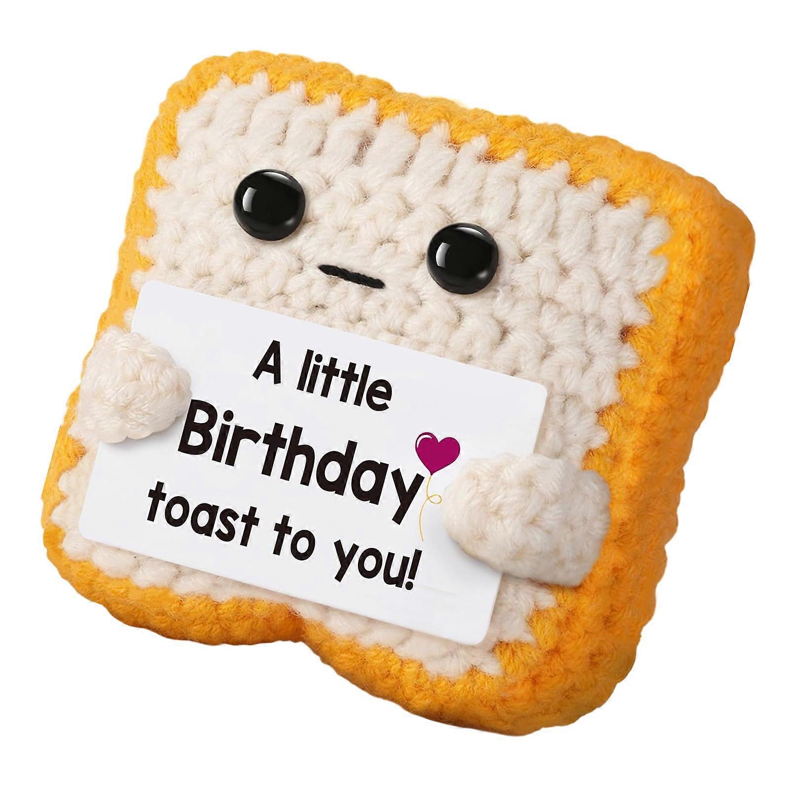 Artistic Toasted Bread Decoration Handcrafted with Natural Wool for Car Mirror Dashboard Home and Workplace Styling Multicolor