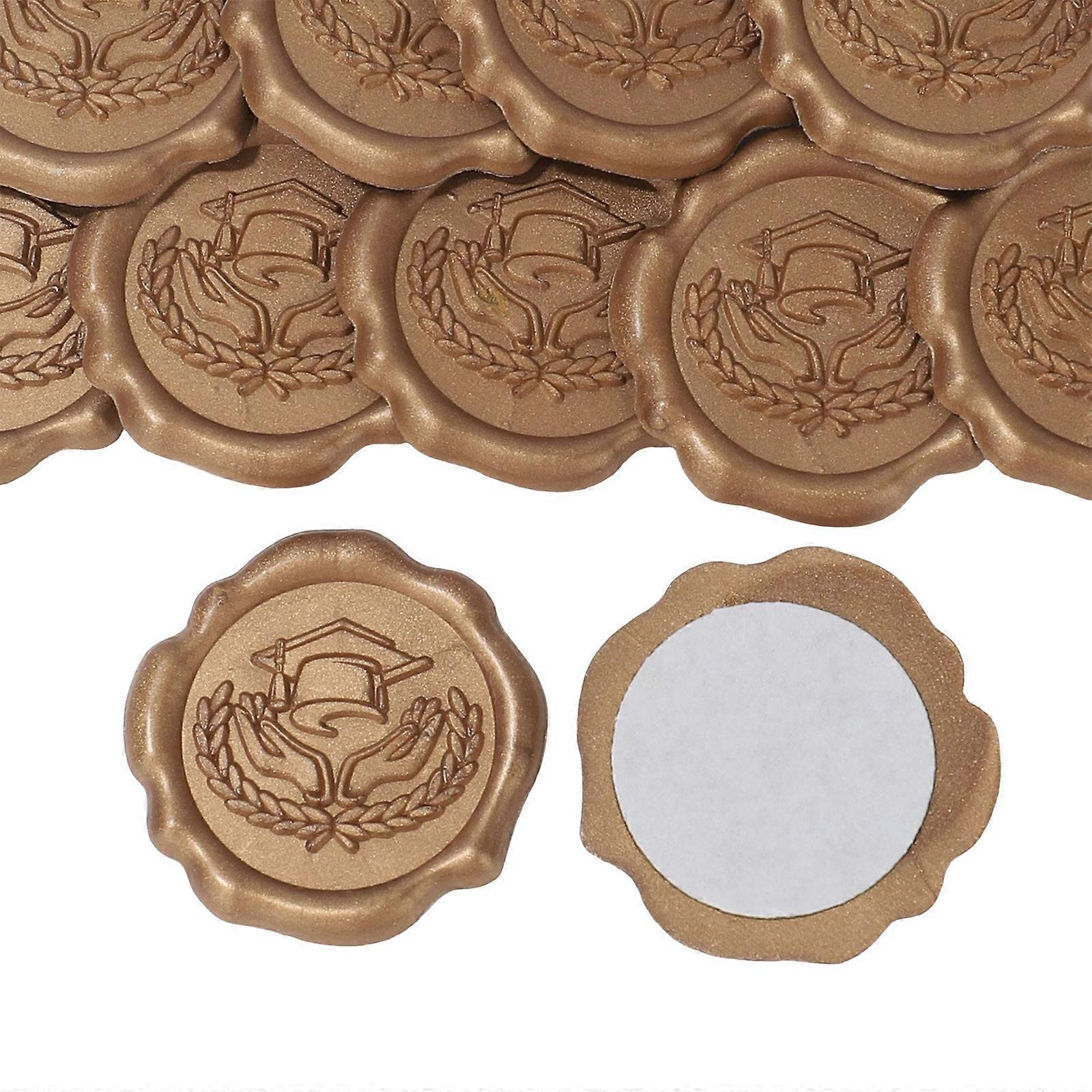 10 Pcs Envelope Seal Embossed Wax Seal Sticker Sealing Wax Sticker for Graduation Invitations Multicolor