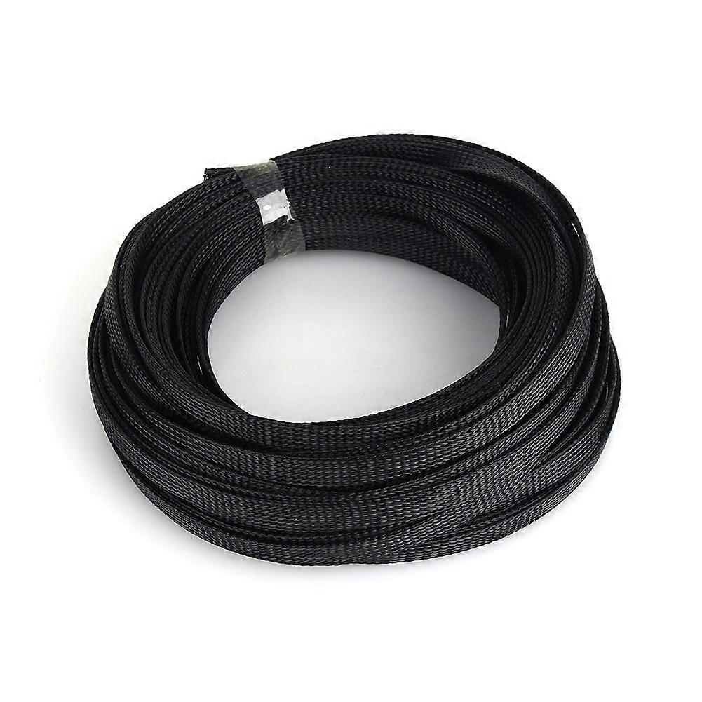 Black 6mm Expandable Braided PET Sleeving Cable High Densely 10m