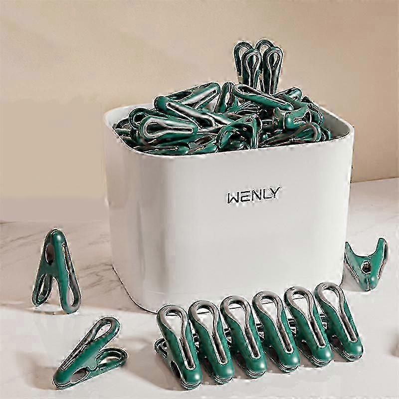 24Pcs/36Pcs Balcony Traceless Clothespin Strong Fixed Socks Clip With Storage Basket Windproof Non-slip Clothespin
