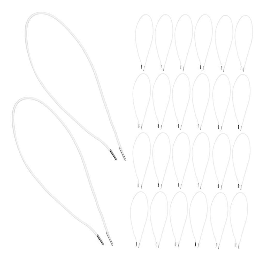 Durable Elastic Barbed Cord with Metal Ends for Sewing 50Pcs White String