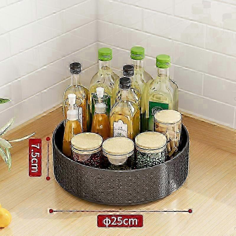 f Kitchen Rack 360-Degree Rotating Seasoning Rack Desktop Multi-Layer Seasoning Storage Tray Multi-Function Table Turntable