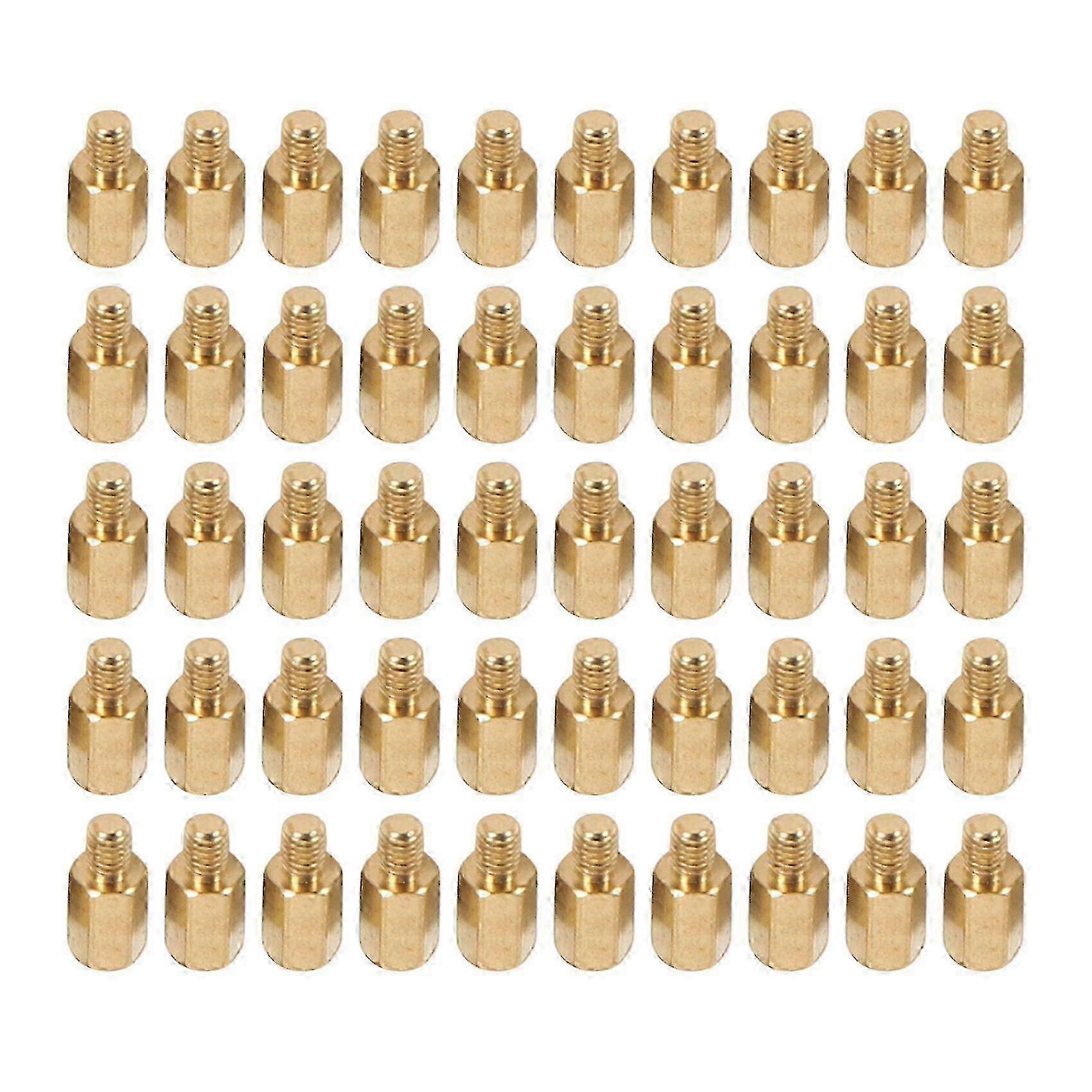 50 Pcs PC PCB Motherboard Brass Standoff Hexagonal Spacer M3 7+4mm