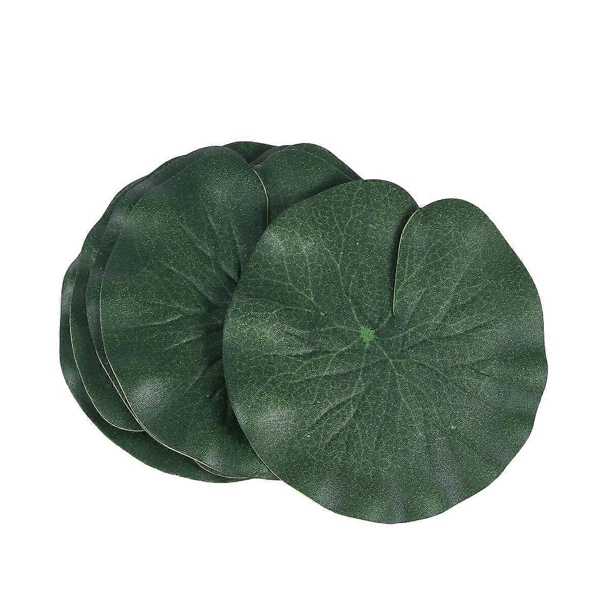 6 Pcs PU Simulation Lotus Leaves Artificial Floating Lotus Leaves Fish Tank Pond Decoration Artificial Foliage (10cm, Green)