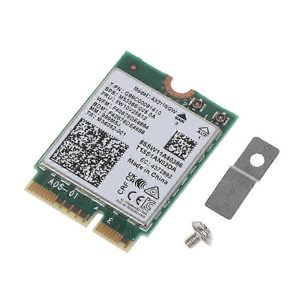 M.2 Key E AX211NGW Wifi Card Tri Band Wireless WiFi 6E Network Card 802.11 Ax BT-Compatible 5.2 Wifi Card Windows 10