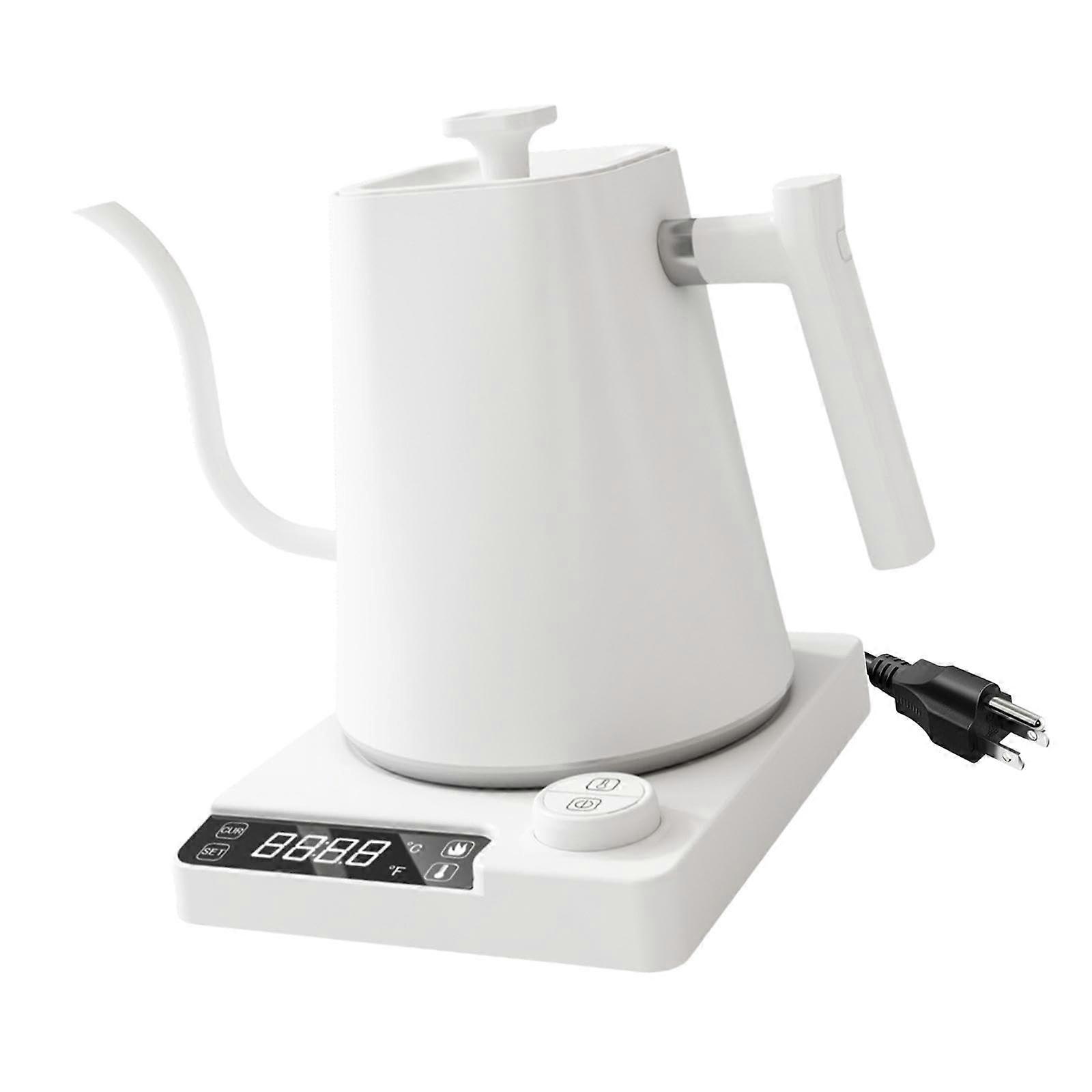 Electric Gooseneck Kettle 900ml Stainless Steel with Temperature Control, Precision Pour for Coffee and Tea
